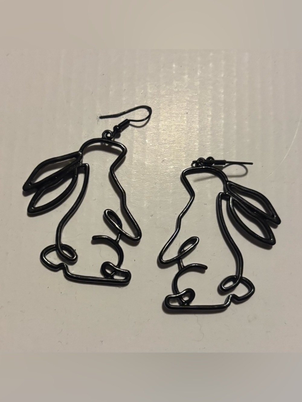 Black rabbit earrings